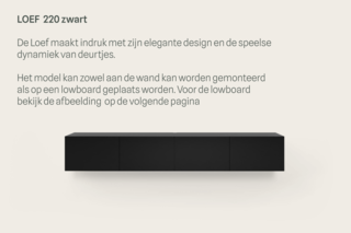 TV-meubel incl. lowboard-onderstel, RAAT, Loef 220, Zwart